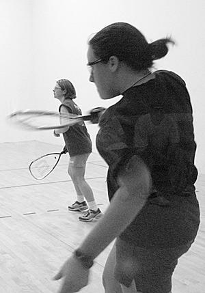 Members hit it off in Racquetball Club