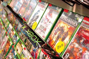 Games line the shelves of Gameware, a store inside the Mall of Louisiana. Legislation is being considered to ban the sale of violent video games to minors.