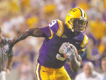 LSU wide receiver had six receptions for 75 yards Saturday against Virginia Tech.