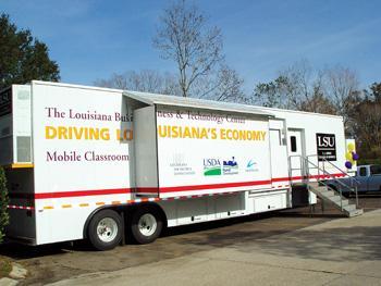 The Louisiana Business and Technology Center and the E. J. Ourso College of Business are touring the Mobile Classroom around the state to help rural areas develop small