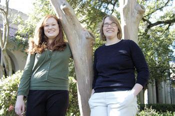 Jackie Zimmerman (left), biological sciences senior with a concentration in chemistry, and C.C. DuBois (right), political science and agricultural business senior, stand Wednesday afternoon in the quad.