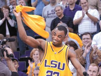 Former LSU guard Darrel Mitchell says goodbye March 4, 2006, in his last home game after the Tigers' 55-52 victory over Ole Miss. Mitchell has found a new home with the Galatasaray Cafe Crown in Istanbul, Turkey.