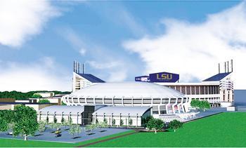 Illustration of what the PMAC is going to look like after its expansion is completed. LSU is one of the final universities in the SEC to improve its basketball facilities.