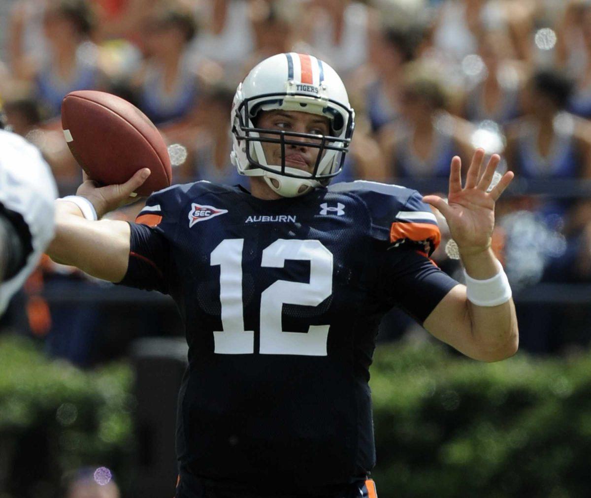 Auburn junior quarterback Chris Todd attempts a pass Sept. 6 against Southern Miss. Todd and Auburn&#8217;s newly installed spread offense have struggled early in the season.