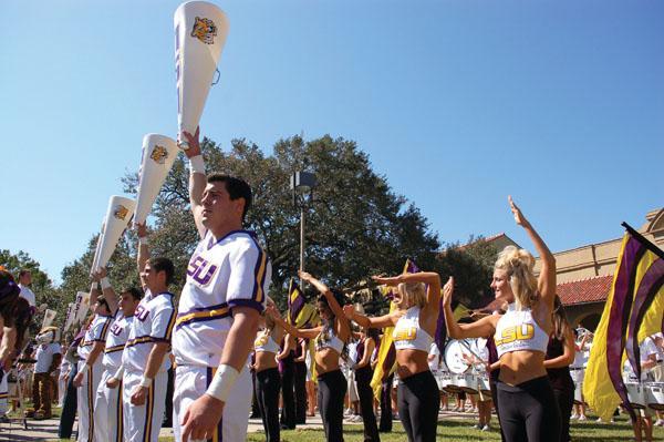 Tiger Band, Golden Girls and cheerleaders performed at Fall Fest on Friday. Thousands of University students turned out to participate in the day&#8217;s events, which included a welcome address from Chancellor Martin and a fight song performance.