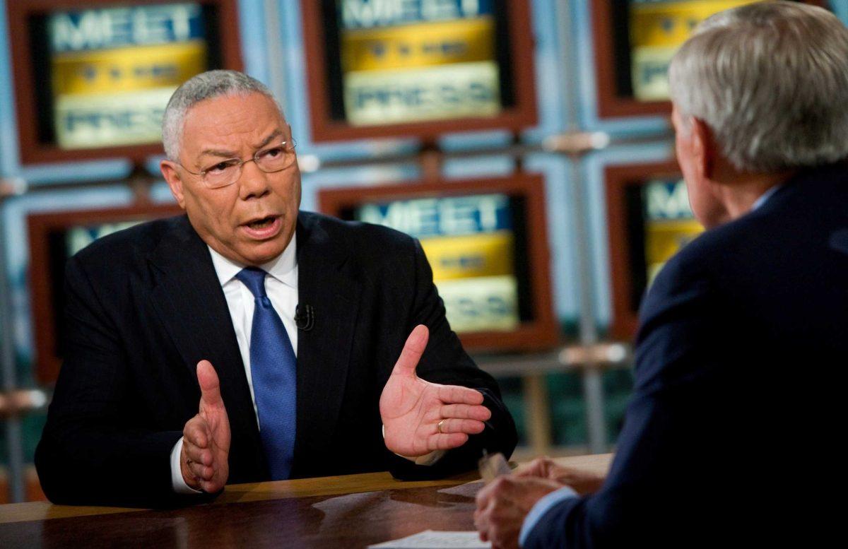 Former Secretary of State Gen. Colin Powell speaks during