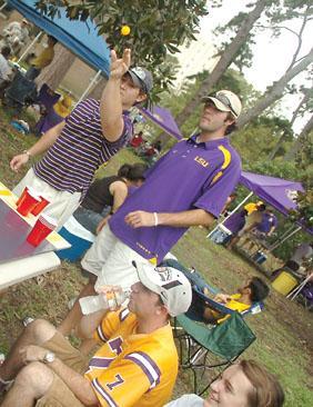 University students play beer pong Sept. 13 before the LSU-North Texas game.