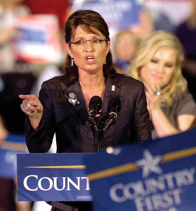 Republican vice presidential candidate Sarah Palin addresses a crowd in Wednesday in Strongsville, Ohio.