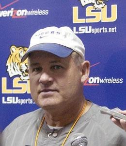 LSU coach Les Miles addresses the media Dec. 15 as the Tigers prepare for their upcoming Chick-fil-A Bowl matchup with No. 14 Georgia Tech.