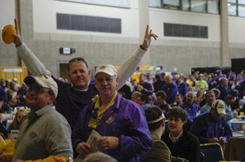 Fans at the Bayou Bash on Wednesday celebrate the top-5 recruting class. The incoming class is ranked No. 2 by Rivals.com