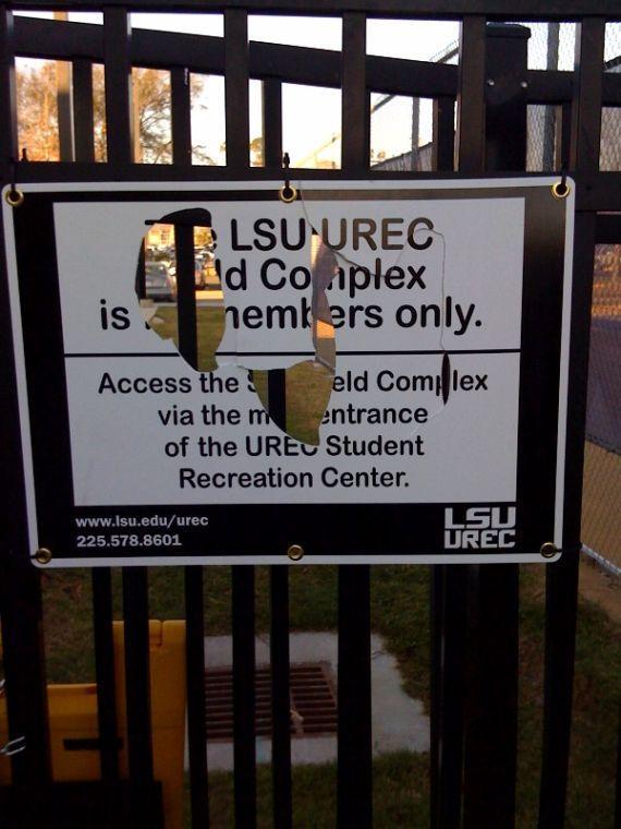 UREC signs saying "members only" have recently been vandalized. Damages to the UREC total $700.