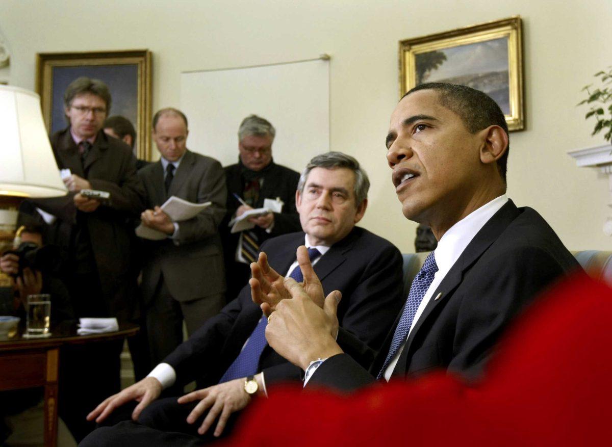 President Barack Obama meets with British Prime Minister Gordon Brown Tuesday in the White House in Washington, D.C.