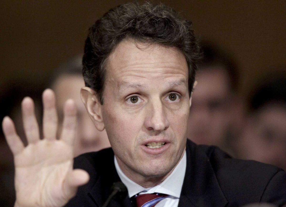 Treasury Secretary Timothy Geithner testifies on Capitol Hill in Washington on Wednesday.