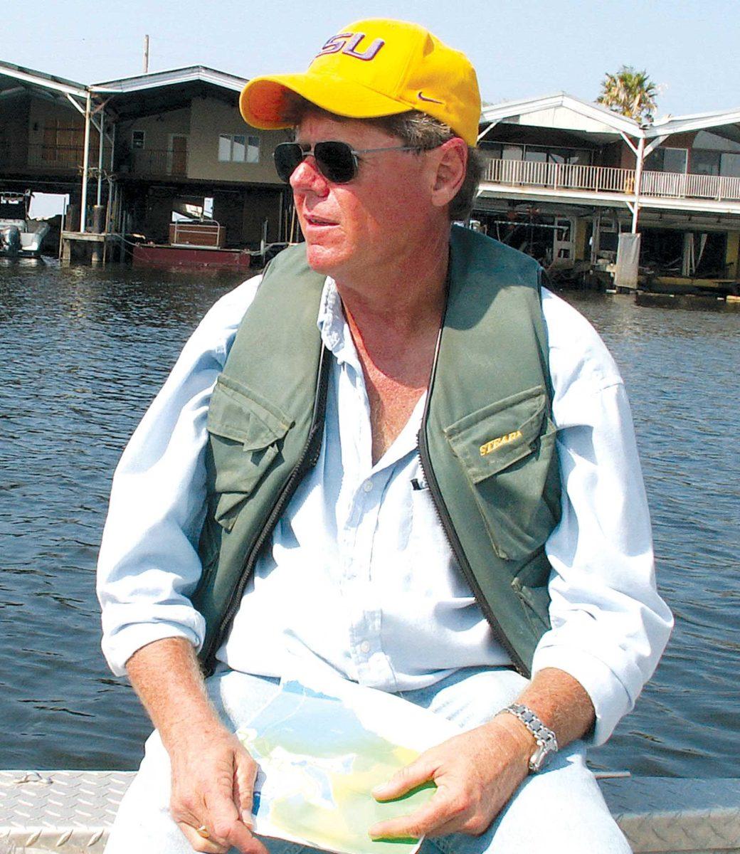 Former professor Ivor van Heerden surveys the damage to New Orleans on Sept. 14, 2005, a few days after Hurricane Katrina.