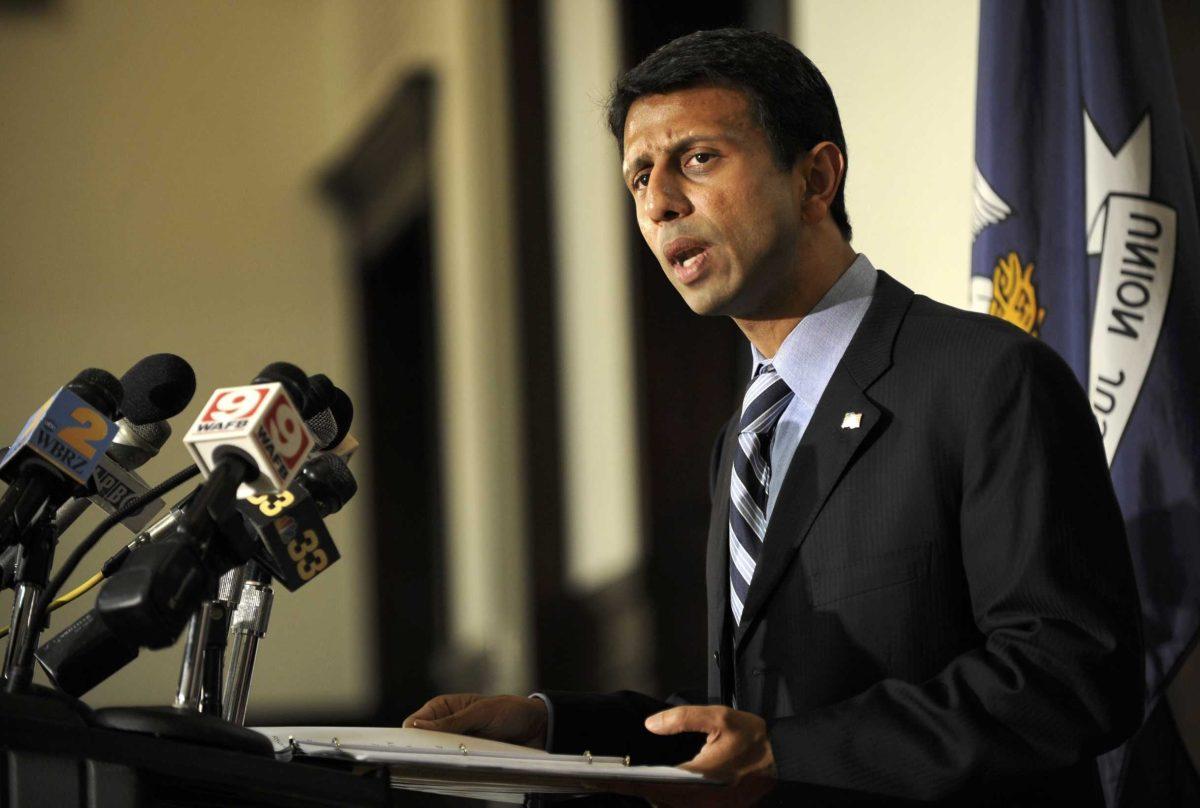 Louisiana Gov. Bobby Jindal speaks on Monday to a joint legislative session.