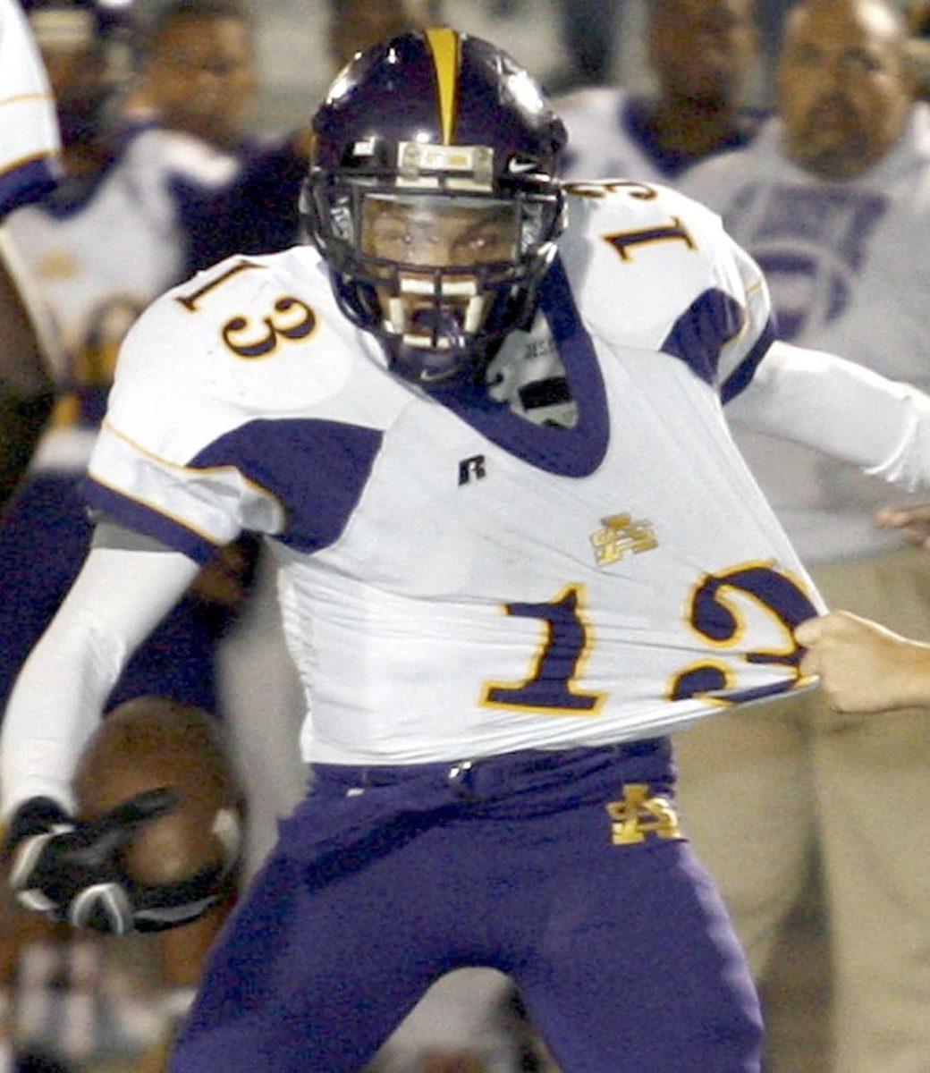 <p>St. Augustine defensive back returns a punt against Chalmette on Oct. 24, 2008.</p>