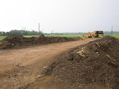 Waste compost piles up Tuesday at the W.A. Callegari Environmental Center. Fall Fest will implement a pilot composting program to help save money on trash waste.