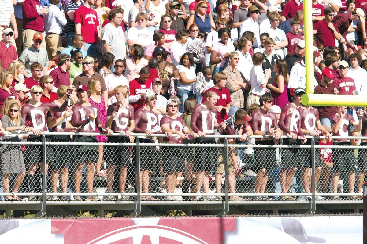 Mississippi State fans ring cowbells as they cheer for the Bulldogs in their game against Alabama on Nov. 15 in Tuscaloosa, Ala.