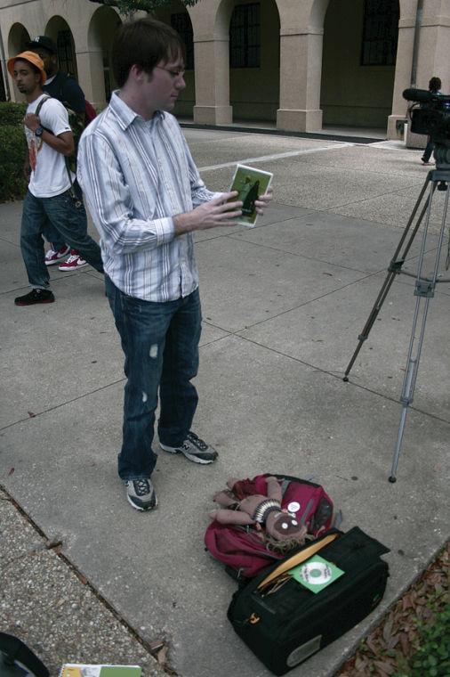 Travis Williams, general studies senior and student filmmaker, discusses making a student film on Tuesday Sept. 9.