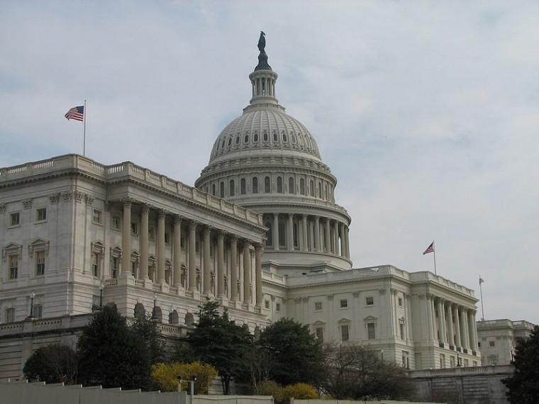 The Senate's side of the Capitol Building in DC.
 