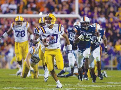 Freshman quarterback Russell Shepard runs for a 69-yard touchdown Saturday night during LSU&#8217;s 31-10 win against Auburn. It was Shepard&#8217;s first TD as a Tiger.