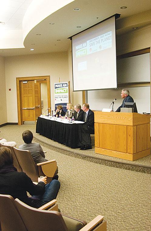 &#8220;Make an Impact&#8221; panelists answer audience questions Thursday morning in the Dalton J. Woods Auditorium in the Energy, Coast and Environment Building.