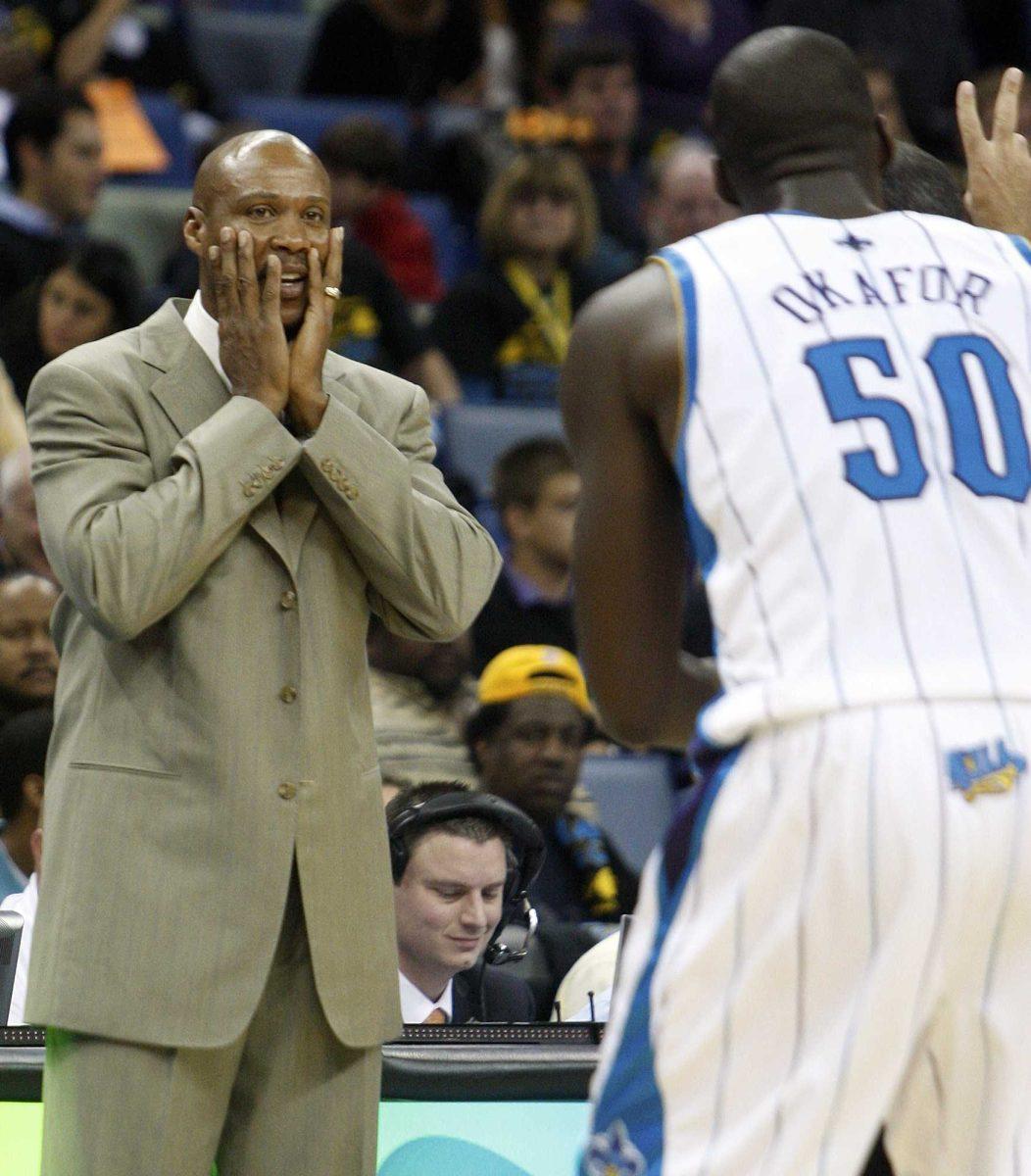 Hornets coach Byron Scott, left, reacts to a call Oct. 31 against Sacramento. Scott was fired Thursday morning after leading the Hornets to a 3-6 record this season.