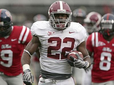 Alabama sophomore running back Mark Ingram (22) runs past Mississippi defenders Oct. 10 in Oxford, Miss.