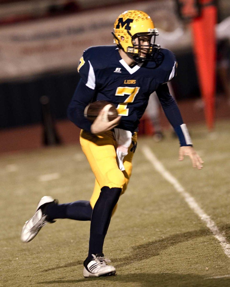 McKinney High School quarterback Zach Lee runs downfield Oct. 23 in a game against Frisco Centennial High School. Lee has signed a letter of intent to LSU.