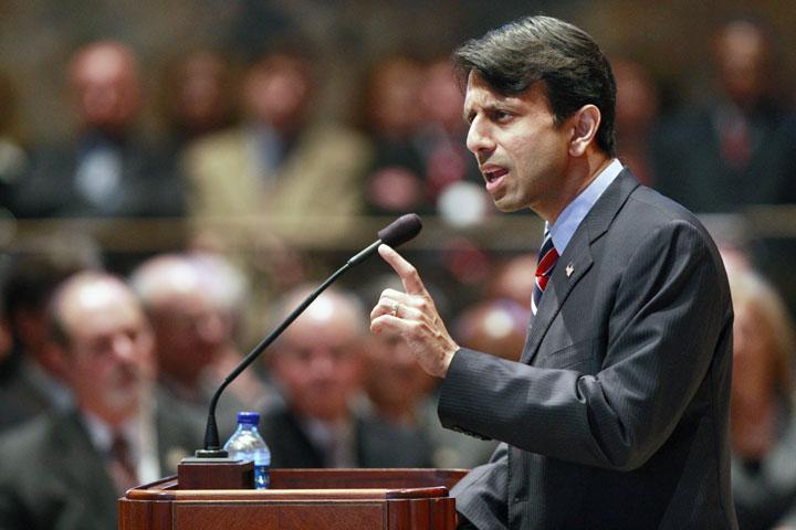 Gov. Bobby Jindal, R-La., speaks to a joint legislative session Monday as the 2010 regular legislative session begins at the State Capitol.