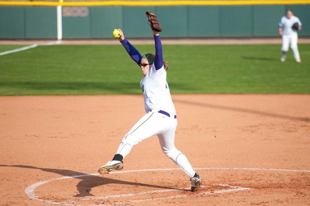 LSU senior pitcher Cody Trahan throws the ball Wednesday during the Tigers&#8217; 7-1 victory against Ole Miss at Tiger Park.