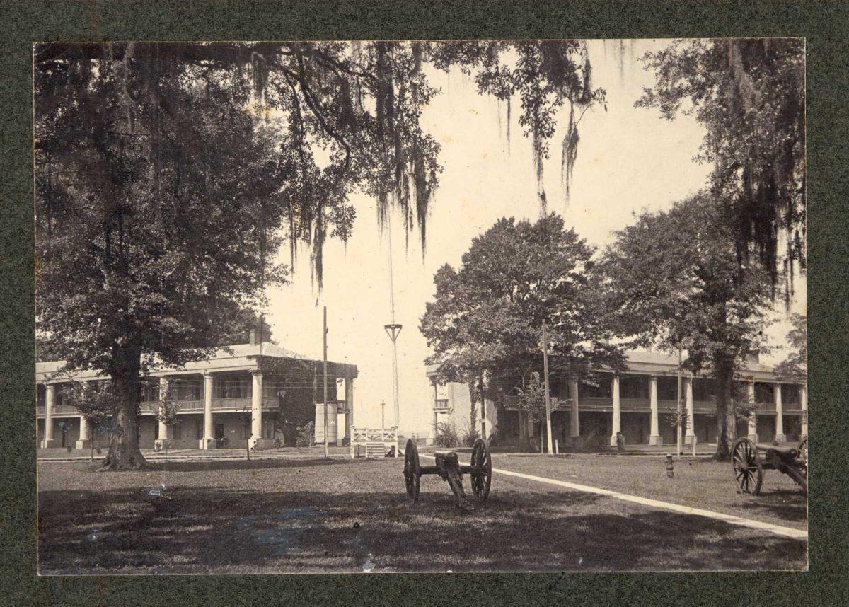 The University relocated from the the Louisiana Asylum for the Deaf to the Pentagon Barracks in 1886.