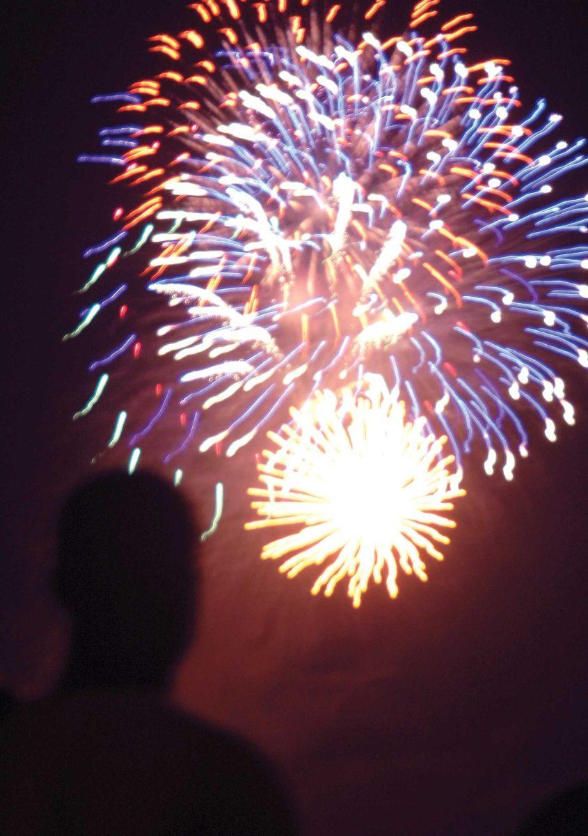 Fireworks explode across the sky during the 2007 Fourth of July celebration downtown.