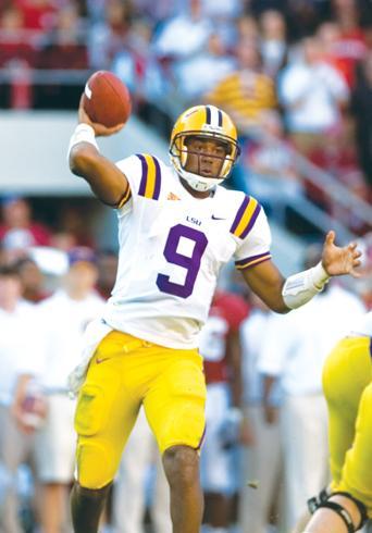 Quarterback Jordan Jefferson throws a pass during the Tigers&#8217; 24-15 loss to Alabama on Nov. 7, 2009. Jefferson will be starting for the second consecutive season.