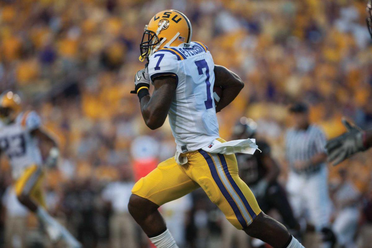 Junior cornerback Patrick Peterson returns a punt against Mississippi State in Saturday&#8217;s 29-7 win. Peterson has avoided cramps the last two games.