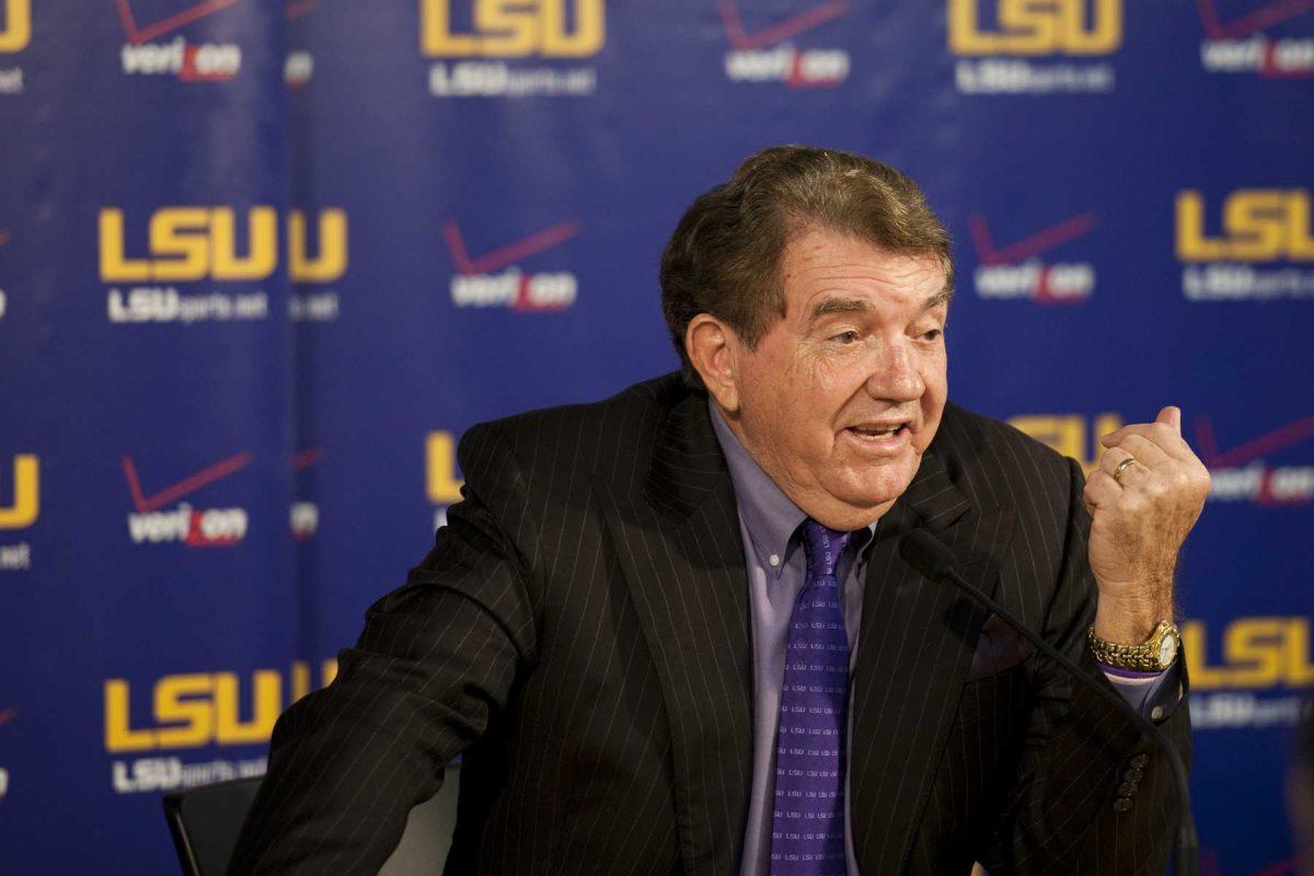 LSU women&#8217;s basketball coach Van Chancellor discusses the upcoming season at media day Wednesday. The Lady Tigers may start three freshmen this year.