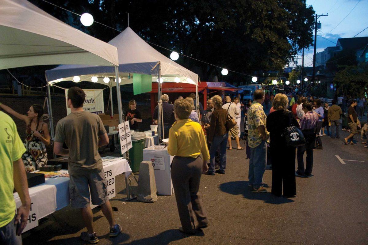 Crowd walks by the booths Nov. 14, 2008, at the fourth annual North Gate Fest.