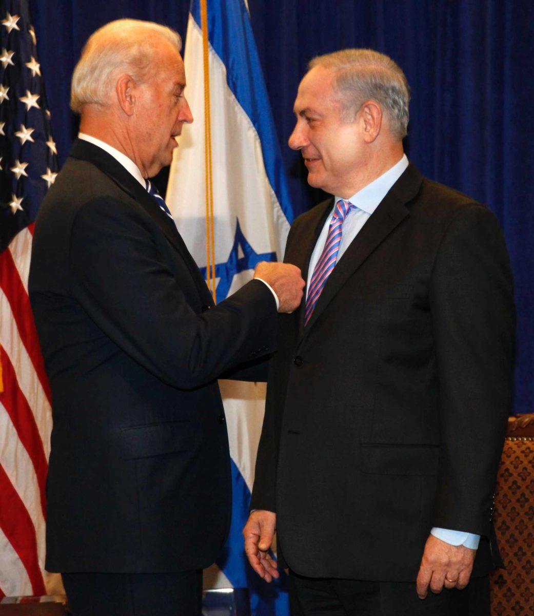 Vice President Joe Biden meets with Israeli Prime Minister Benjamin Netanyahu at the annual General Assembly of the Jewish Federations of North America in New Orleans, Sunday, Nov. 7, 2010.