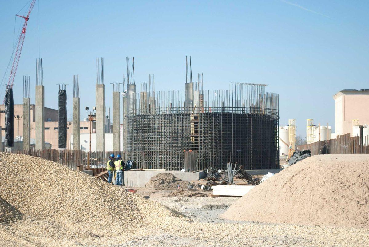 Workers continue construction on phase one of Baton Rouge&#8217;s sewage renovation March 2 at the South Sewage Treatment Plant. Repairs should be finished by 2015.