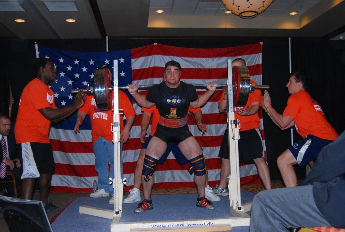 LSU construction management student Tommy Pittari squats during the Powerlifting Collegiate National Championships, which were held April 1-3 in Scranton, Pa.