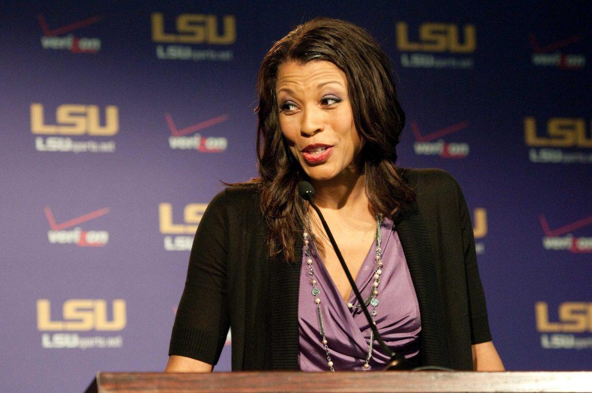 Nikki Caldwell, new LSU women&#8217;s basketball coach, speaks of her intentions for the future of LSU women&#8217;s basketball Monday afternoon in a news conference.