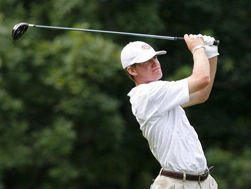 LSU's John Peterson tees off during round three of the NCAA Division I Men's Golf Championship at Karsten Creek Golf Club, Thursday, June 2, 2011, in Stillwater, Okla.