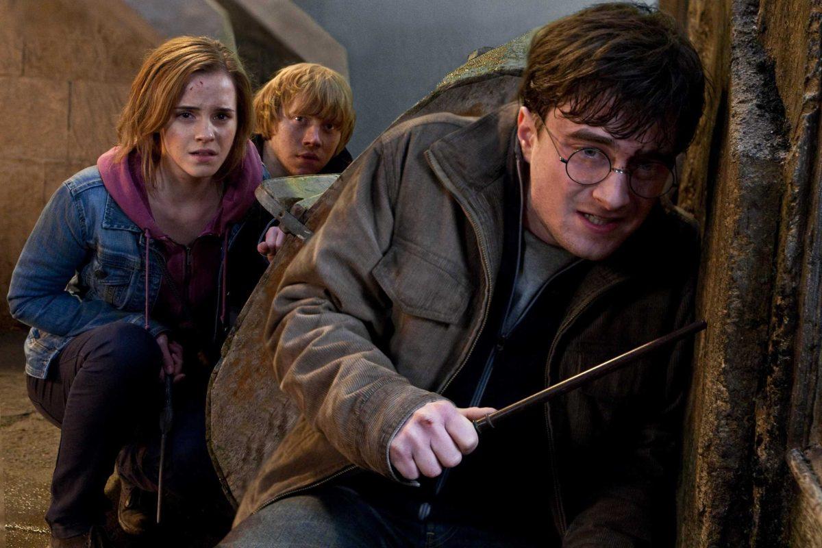 [From left] Emma Watson, Rupert Grint and Daniel Radcliffe are shown in a scene from &#8220;Harry Potter and the Deathly Hallows