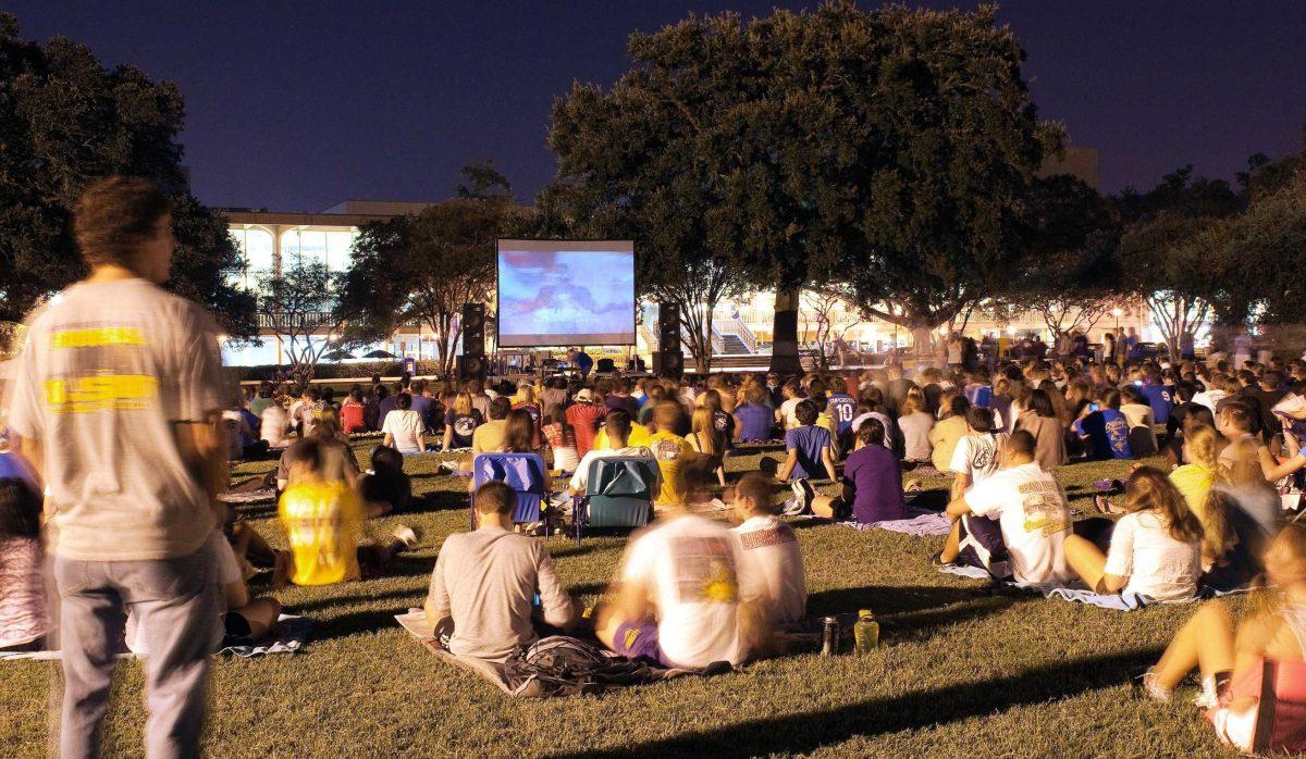 Students gather to watch &#8220;Iron Man 2&#8221; on Aug. 25 on the Parade Ground. The Student Activities Board is hosting a showing of &#8220;Fast Five&#8221; on the Parade Ground tonight at 8 p.m.