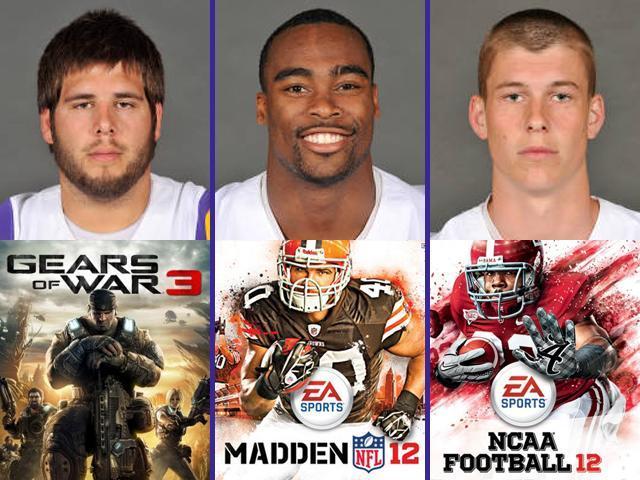 [LEFT] Senior offensive guard Will Blackwell - "Gears of War 3." [MIDDLE] Sophomore running back Michael Ford - "Madden 12." [RIGHT] Redshirt freshman punter Brad Wing - "Madden 12, NCAA Football 12."