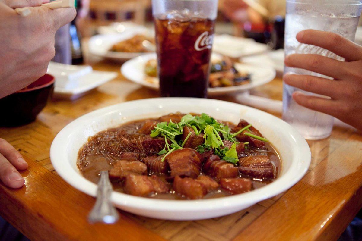 A Chinese food dish at Koi Sushi restaurant