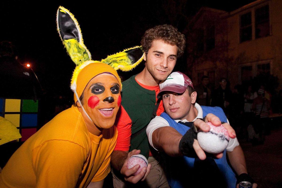 Carlotta Street partiers dressed as Pikachu, Brock and Ash on Oct. 29, 2010, try to catch &#8217;em all. This year&#8217;s party is tonight and may attract up to 5,000 visitors.