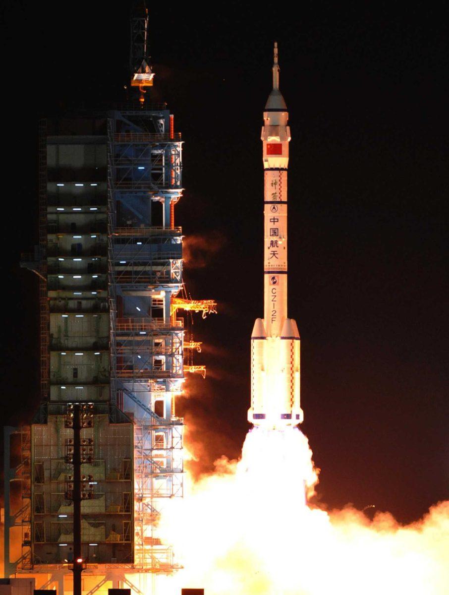 A rocket carrying the unmanned spacecraft Shenzhou 8 blasts off Nov. 1 from the launch pad at the Jiuquan Satellite Launch Center in northwest China&#8217;s Gansu Province.