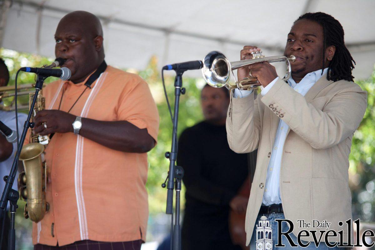 Members of the Warm Daddy All Stars perform Sunday at the free concert series, Sunday in the Park, the Shaw Center&#8217;s Lafayette Park.