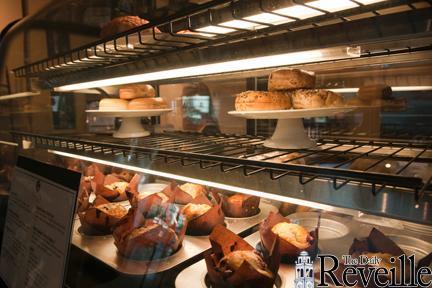 A display case of baked goods shows the attention to detail in Zolia&#8217;s Bistro.